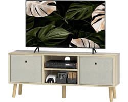 Tv-meubel met Laden - Mediabox Opbergkast - Organiseren Entertainment - Opvouwbare Stoffen Laden - 110 x 29 x 46.5 cm