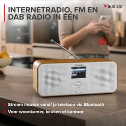 Internet radio - Audizio Bucine - FM en DAB radio - Radio met Bluetooth - Wekkerfunctie - Zilver — thumbnail 2