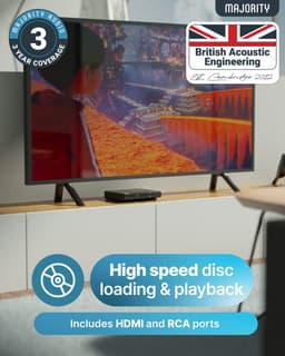 Majority DVD Speler - Compact - HDMI ARC/RCA Aansluiting - Afstandsbediening - Mono-LED - Zwart — thumbnail 5
