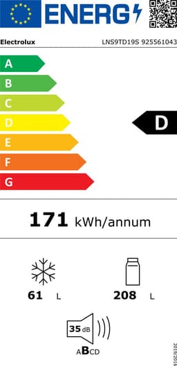 Electrolux LNS9TD19S Ingebouwd 269 l Wit — thumbnail 2