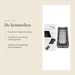 Dailygoods- Houtskoolkachel Draagbaar - Japanse Grill - Compact - Aluminiumlegering - Snelle Verwarming - Gelijkmatige Verdeling - Barbecue — thumbnail 3