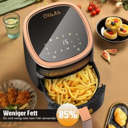 Heteluchtfriteuse - Airfryer - Gezond Koken - 8 Programma's - 6 Liter - Zwart — thumbnail 3