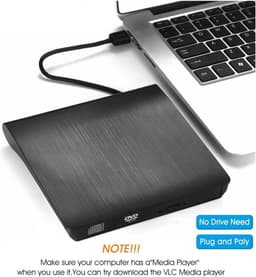 Externe DVD-speler - Dvd-brander Lezer - Films Kijken - Snelle Gegevensoverdracht - USB 3.0 - Zwart — thumbnail 4