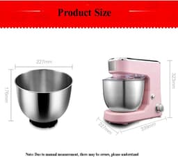 Keukenmachine - Deegmixer Garde - Bakken en Koken - 1000W Krachtige Motor - 5L Komcapaciteit - Rood — thumbnail 4
