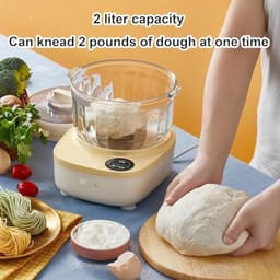 Deegkneedmachine - Keukenmixer - Bakken Thuis - Multifunctioneel Kneedmes - 2 Liter Inhoud - Wit — thumbnail 4