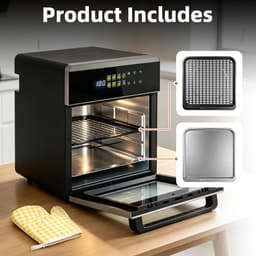 Heteluchtfriteuse Oven - Multifunctionele Airfryer - Gezond Koken - 8-in-1 Functies - 16 Liter XXL - Roestvrij Staal — thumbnail 3