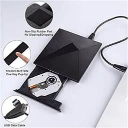Externe DVD Brander - Optisch Station - Bestanden Opslaan - Plug and Play - Compact Formaat - Zwart — thumbnail 2