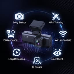 SyncGear 4K Dashcam Inclusief SD Kaart - Nieuw 2026 - Met 2K Achter Camera - Wifi & GPS - Ingebouwde ADAS - WDR — thumbnail 3