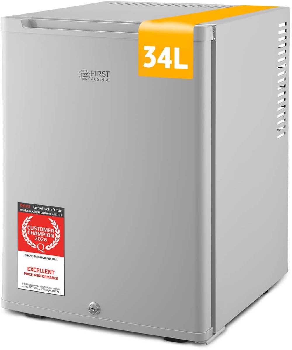 TZS First Austria Mini koelkast - Minibar - 40 liter - Vrijstaand - Volledig stil 22dB - Grijs — afbeelding 1