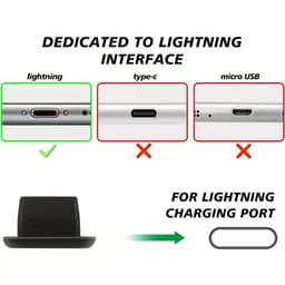 DW4Trading Siliconen Stofpluggen 5 Stuks Voor Lightning Aansluitingen, Ideaal Voor Iphones, Ipads en Airpods - Zwart — thumbnail 3