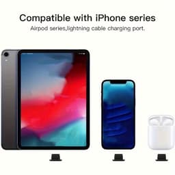 DW4Trading Siliconen Stofpluggen 5 Stuks Voor Lightning Aansluitingen, Ideaal Voor Iphones, Ipads en Airpods - Zwart — thumbnail 2