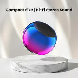 Oneay Draagbare mini Bluetooth-speaker – Oplaadbare bolvormige speaker met krachtig geluid en verbeterde bas – Compact design voor thuis, reizen, feestjes, buiten en bureaugebruik — thumbnail 3