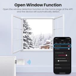 Slimme Radiatorknop - Digitale thermostaat - Energie besparen - Spraak en app bediening - 6 Adapters - Wit — thumbnail 3