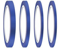 4 Rollen Fijne Lijmtape, 3/6/12.6mm Maskertape in Kleuren voor Autoprojecten, DIY Klussen en Creatieve Decoratie