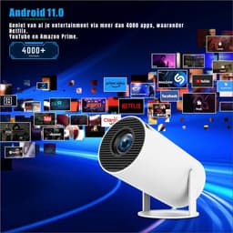 YOR® Draagbare beamer - Beamer - Projector - Mini Beamer - Wit - ‎17cm x 10cm x 17cm; 530 g — thumbnail 5