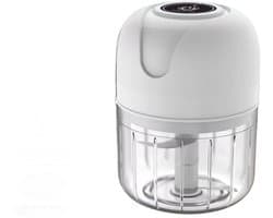 Elektrische groentesnijder, mini-knoflookhakker, geschikt voor het hakken van knoflook, groenten en fruit. Capaciteit knoflookhakker: 250 ml.