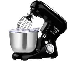 Cheffinger Keukenmixer - Zwart - 6.5L Mengkom - Keukenrobot - 3 Accessoires - Keukenmachine - 1600W