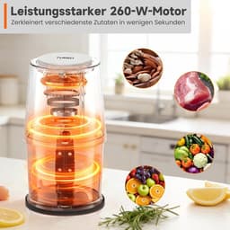Keuken Chopper - Mini Food Processor - Snel Ingrediënten Snijden - Twee Snelheden - 500 ml - Zwart — thumbnail 4