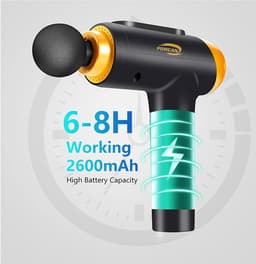 Massagepistool - Spierontspanning Apparaat - Herstel na sport - 20 snelheden 6 koppen - 6 uur batterij - Zwart Goud — thumbnail 3