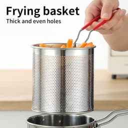 Mini Friteuse - Keukenset - Thuis Frituren - Roestvrij Staal - 1.2 Liter - Zilver — thumbnail 2