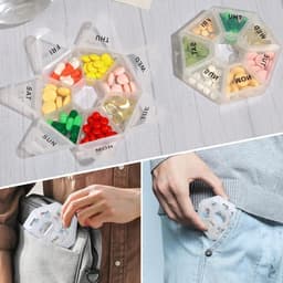 Weekly Tablet Box met 7 Compartimenten, Ideaal voor Medicijnen, Reizen en Ouderen, 2 Stuks — thumbnail 3