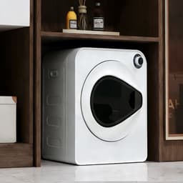 Re-purelife® wasdroger 4 kg met 4 programma's - compacte kledingdroger van roestvrij staal en PCM-behuizing - stapelbare droogtrommel met koelfunctie en wandmontage - wit 49,5 × 41,5 × 59,5 cm — thumbnail 9