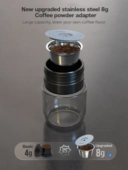 Flolife - Draagbare Espresso Koffiezetapparaat 12V – Voor Auto & Thuis – Geschikt voor Nespresso, Dolce Gusto & Koffiepoeder — thumbnail 2