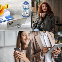 Transparante Telefoonring Houder in Hartvorm - 4 Stuks - Vingerhouder voor Mobiele Telefoon met 360 Graden Rotatie en Kunstmatige Diamant voor de Meeste Smartphones — thumbnail 4