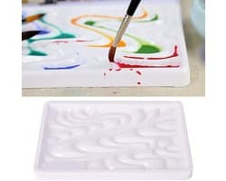 Keramische Paletten met Golfontwerp 8.23 x 5.7 Inch voor Waterverf, Gouache en Acrylverf - Ideaal voor Schilderen en Kunstprojecten