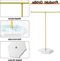 Sieradenstandaard voor Kettingen, Armbanden, Oorbellen, Ringen en Horloges - Stijlvolle Metalen Houder voor Organisatie en Decoratie — thumbnail 2