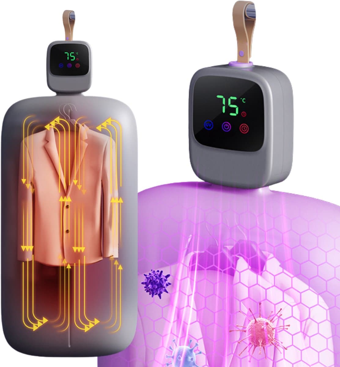 Caryota Mini Condensdroger - Reisdroger Voor Studenten & Kamperen - Antibacterieel - Tot 2.5 kg - Compacte Wasdroogcombinatie 450W - Kamer Verwarming — afbeelding 1