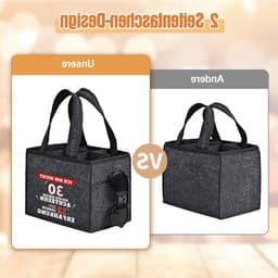 Cadeau voor Verjaardag: Grijze Flessentas voor Mannen, Handige Handtas Houder voor Feestjes en Evenementen — thumbnail 3