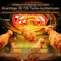 YASHE heteluchtfriteuse 4,2L 1500W - LED touchscreen - 6 programma's - vaatwasserbestendige mand — thumbnail 3