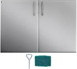 Toegangsdeur Buitenkeuken - Kastdeur Roestvrijstaal - Opslag Buiten - Waterdicht Oliebestendig - 36x23 Inch - Zilver — thumbnail 1