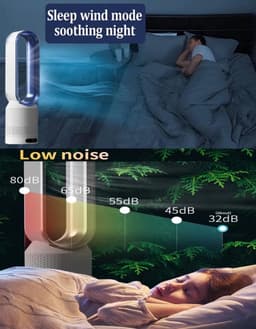 Torenventilator Luchtreiniger - Bladeloze Ventilator - Binnenklimaat Verbeteren - 2-in-1 Functie - 56 Cm - Wit Blauw — thumbnail 2