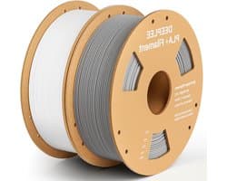 3D Printer Filament - PLA Plus - Model Creatie - Hoge Taaiheid - 1.75 mm 2 kg - Wit Grijs