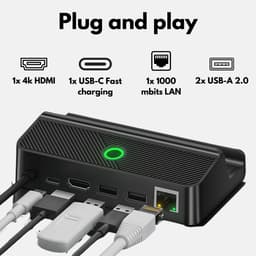 Docking station voor Steam Deck| Steam Deck Dock 5 in 1 | Geschikt voor mobiel, iPad, tablet en Asus Rog Ally | 4k HDMI | 3 x USB | USB C — thumbnail 2