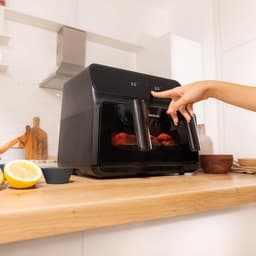 Airfryer Zonder Olie - Heteluchtfriteuse Gezond - Gezond Koken - Dubbel Mandje Dubbele Temperatuur - 9 Liter Capaciteit - Zwart — thumbnail 3