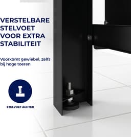 ProductXpert Stacko™ - Wasmachine Verhoger - Kast - Ombouw Met Lade - 64x54x40cm - Zwart - Met Stelvoet Stabilisatie - Antislip — thumbnail 2