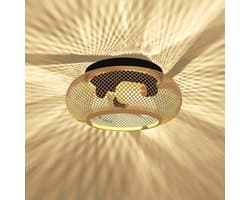 KZQ Plafondventilator met verlichting bamboe look 50cm transparante bladen met afstandsbediening — afbeelding 1
