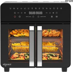 Hete Lucht Oven - Dubbele Kamer - Gezond Koken - Sync Finish Functie - 23 Liter Capaciteit - Zwart — thumbnail 1