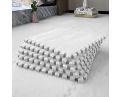 Interlocking Foam Carpet Tegels 30x30cm - Zachte Puzzle Vloermat voor Woonkamer en Slaapkamer, 10/20 Stuks, Wit, Antislip en Duurzaam