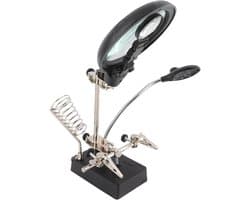 Leeselupe met LED-verlichting, 2.5x vergroting, ideaal voor elektronisch lassen en modelbouw, zwart