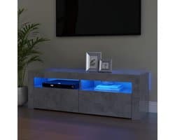 Tv-kast met LED - Dressoir Lowboard TV Tafel - Woonkamer Opbergen - RGB LED-verlichting - 120x35x40 cm - Beton Grijs