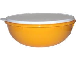 Mengkom - Keuken Kom - Bakken en Mixen - Luchtdichte Deksel - 62 Liter - Geel en Wit