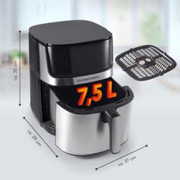 Digitale Heteluchtfriteuse - Airfryer Oven - Gezond Frituren - Dubbele Verwarmingselementen - 7.5 liter - RVS/Zwart — thumbnail 3