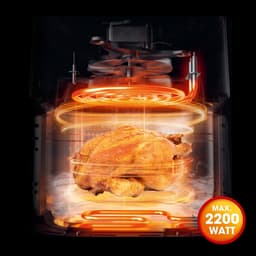 Digitale Heteluchtfriteuse - Airfryer Oven - Gezond Frituren - Dubbele Verwarmingselementen - 7.5 liter - RVS/Zwart — thumbnail 5