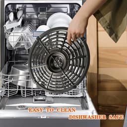 Airfryer Crisper Tray - Grill Pan Plate - Koken van Snacks - Dubbele Coating - 20.5 x 20.5 cm - Zwart — thumbnail 3
