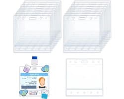 50 Stuks Kaart Naam Badge Houder - Waterdichte Plastic Pocket ID Houder voor Zorgprofessionals, Evenementen en Bedrijfsgebruik