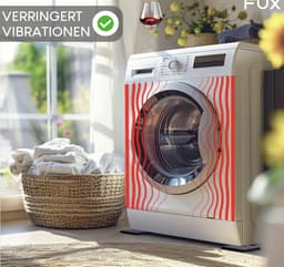 Anti trillingsmat set van 4 voor wasmachine en droger rubber onderleggers 9 x 9 x 1,5 cm — thumbnail 5